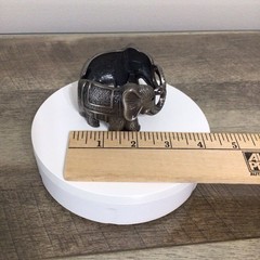 Silver-Toned Elephant Hinged Cuff Bracelet Chunky