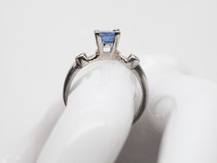 Estate $4000 1.50ct Natural Ceylon Blue Sapphire VS G Diamond Platinum Ring