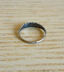 Vintage Small Uncas Signed 925 Sterling Silver Blue Art Deco Lattice Ring Size 4