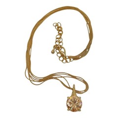 Brilliant Cut Zircon Pendant Necklace Multistrand Chain Glamour Jewelry Women’s