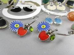 Vintage Modern Varying Styles Multicolor Enamel LOT of 14 Post Earrings 195A