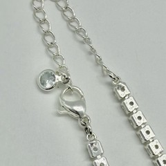 Classic Bling Clear Rhinestone 13 Inch Choker Necklace Silvertone Prong Set