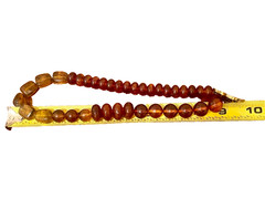 🔥 925 Silver 18K Gold Genuine Amber Necklace Pendant Butterscotch Cognac 68g