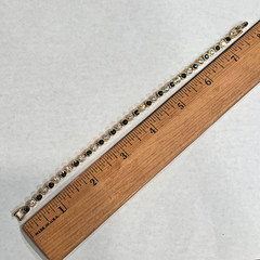VTG Joan Rivers BLUE White crystal rhinestone bracelet tennis colorful