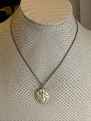 43. H. Sterling 925 Saint Francis Of Assisi Medal G.F. Chain Necklace 18″, 13.6g