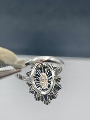 Vintage Ring 18K H.G.E Cubic Zirconia Stones Tested Sz 5.75