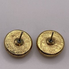 Earrings Vintage Faux Pearl Round Metal Gold Tone Pierced Stud Jewelry