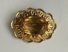 Vintage Soviet gold-plated yellow brooch pin