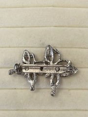Barbie Pink Rhinestone Double Butterfly Silver Tone Brooch Cottagecore Garden