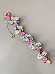 Vintage Verified JULIANA D&E Pastel Glass Beads Bracelet Brooch Earring Set