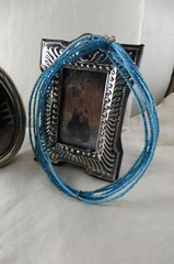 Vintage Multi-Strand Turquoise Seed Bead Choker Necklace 39+10cm