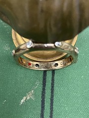 925 Sterling Silver China Hidalgo CZ Gold Toned Eternity Band