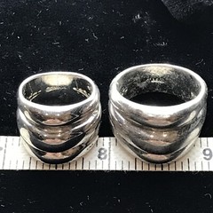 Vintage 18K HGE White Gold Plated Wide Band Domed Ring varied sizes