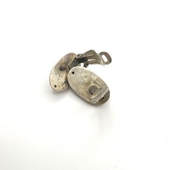 Vintage Silver Tone Oval Dome Clip On Earrings Minimalist Mid Century Style