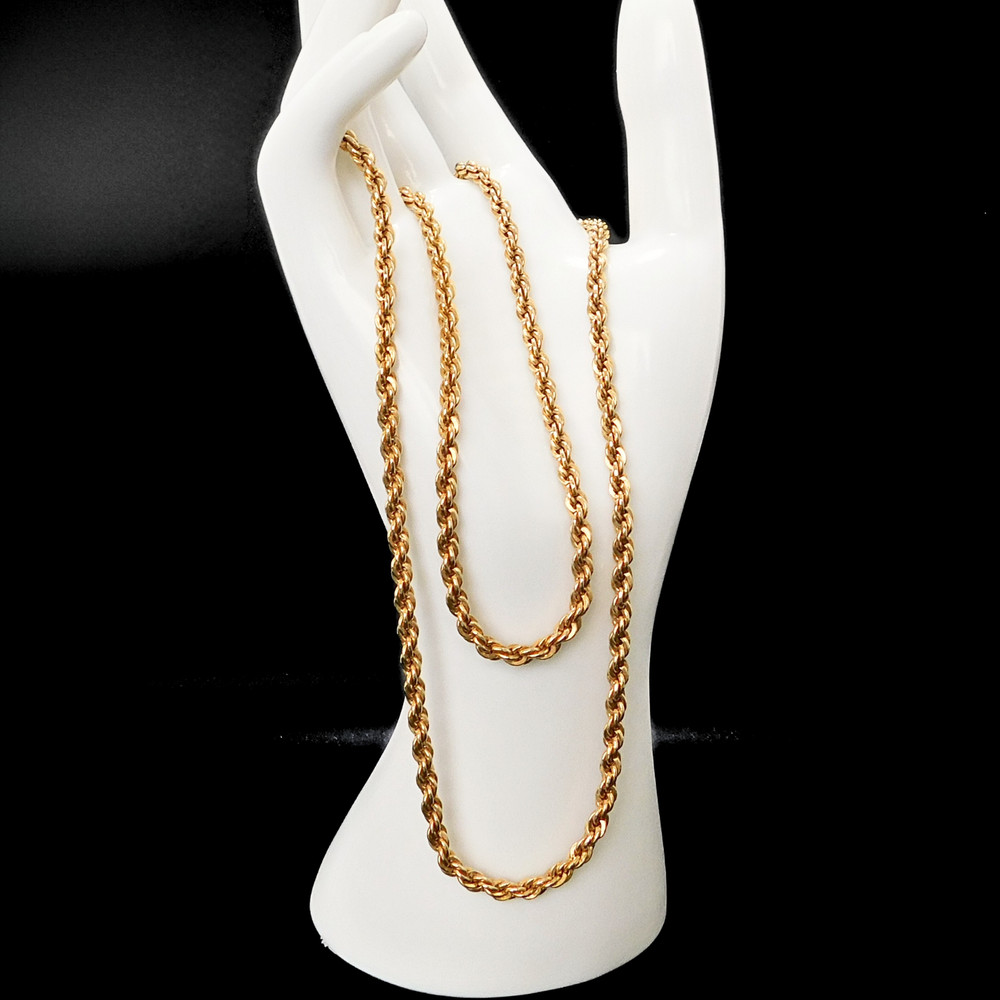 Vintage Van Dell 1/20 14k Yellow Gold Filled Twist Rope Neck Chain, 24″, 24.8 gm