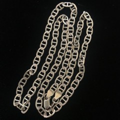 Vintage 925 Italy Sterling Silver Anchor Mariner Chain Necklace 22″ 5.2 mm 0249