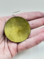 Vintage Boho Oriental Style Copper and Brass Tone Round Mandala Dangle Earrings