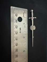 Vintage Sterling Silver Sword Pin W Crest Sign A.N.A 55