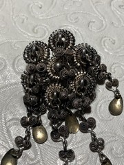 J Tostrup 830 Silver Solje Wedding Brooch Pin Victorian Antique Norway