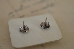 Antique Platinum and Diamond Stud Earrings 3.8 Gr