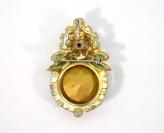 JULIANA DELIZZA AND ELSTER GREEN HELIOTROPES PENDENT- BROOCH