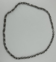 Vintage Interlocking Chain Link Helix Silver Tone Necklace 24 Inch