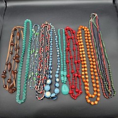 Vintage Necklaces Lot of 9 Beads Plastic Lucite Costume Jewelry