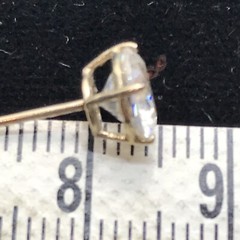 Vintage 2 Carat TW Cubic Zirconina 14Kt White Gold Stud Pierced Earrings