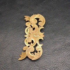 Vintage/Antique Victorian Style Hand Carved C Clasp Brooch Brass. 18.025