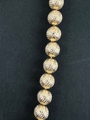 Vintage Crown Trifari Ball Bead Textured Gold Tone Chocker 14.5-16” Necklace