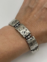 Vtg Shablool DIDAE Israel 925 Sterling Silver Modernist Panel Link Bracelet 6.5″