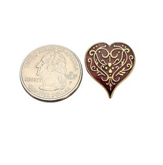 MMA Metropolitan Museum of Art Red Enamel Heart Pin Signed C836