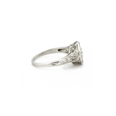 Octagon Wedding Vintage Art Deco Ring 14K White Gold Over 2 Ct Simulated Diamond