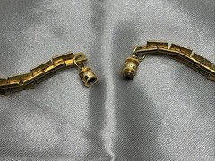 Vintage Gold Tone Choker Rectangle Box Links Chain 15″ LES BERNARD? READ