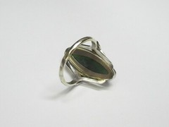 Vintage USSR sterling silver ring 875, star, nephritis, 5,43 gr., ring size 7,75