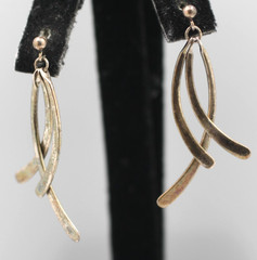 Vtg Earrings MARKED JCM 925 STERLING SILVER Pierced post Dangle tassels