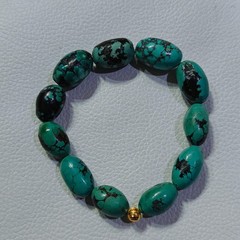 Turquoise Bracelet Natural Turquoise Stretchable Handmade Gemstone Bracelet