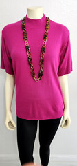 PREMIER DESIGN women necklace acrylic and metal links brown leopard 40” long