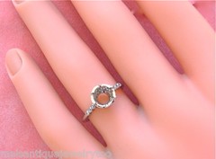 ART DECO STYLE .34 ctw DIAMOND PLATINUM ENGAGEMENT RING MOUNTING set your 1 ct!