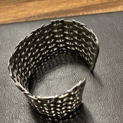 Sterling Silver 925 Cuff Woven 54.4 Grams Adult Unisex Adjustable