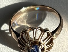 Antique Edwardian 10k Rose Gold HALO Ring Size 8 Ladies STUNNING RARE SETTING