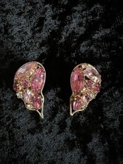 Vintage Signed La Roco Pink Butterfly Brooch / Pin & Earring Set Mint Condition