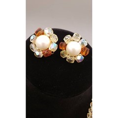 Vintage multi-strand necklace with matching earrings
