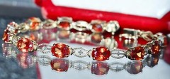 10k yellow gold bracelet 15.75ct lab-created sapphire diamond 7.25″ tennis 8.9gr