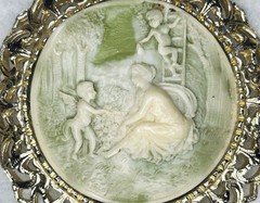 Vintage Romantic Cameo Style Convertible Brooch Pendant (c. 1968–1973)
