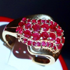 10k yellow gold ring 1.40ct natural, treated ruby size 8 vintage 4.27gr N3724