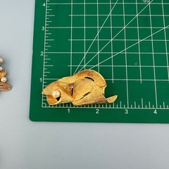 Vintage Brooch Lot Gold Tone Faux Pearl Leaf Branch Feather Some Signed