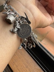 Vintage Sterling Silver Charm Bracelet Sz. 7” Wrist Many Charms
