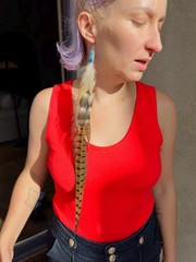 16” Long Feather Earring with Quartz Crystal
