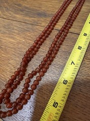 VTG Chinese Carnelian? Coral? Beaded Double Necklace Silver Pendant Turquoise